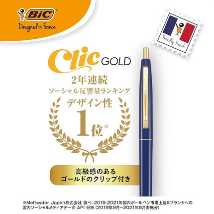 Big CFCGLAV05BLKJ Ballpoint Pen, Click Gold, 0.5, Oil-based, Black, Smooth, Lavender Shaft, 12 Pieces