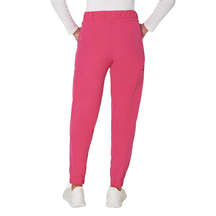 Hanes Women's Scrubs Cargo Joggers, Healthcare Scrub Joggers for Women, Moisture Wicking, Fuchsia Pink, Large