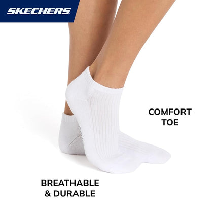 Skechers Women's 10-pack Half Terry Classic Low Cut Socks, Comfort-fit & Cushioned Footbed, Blue/Pink/Mint/Cool Heather/White, 8-10 UK