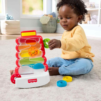 Fisher-Price Baby & Toddler Toy Drop Through Rock-a-Stack, Coin Drop Activity for Developmental Play Infants Ages 9+ Months, JLB81