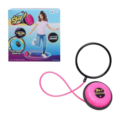Skip It Retro Outdoor Toy, Light Up Ball and Digital Counter, Pink, Soft Foam Padded Ankle Ring, 79 cm Long, Screen Free Play, Toy for Boys, Girls, Kids Ages 5 and Up