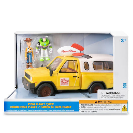 Disney Store Official Pizza Planet Truck with Lights & Sounds - Toy Story Action Figures Set Includes Woody & Buzz Lightyear, Movable Parts, Light Up Features & Vehicle Sounds