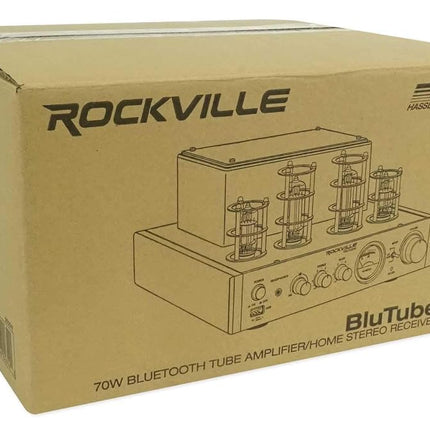 Rockville BluTube WD Amplificador de válvulas de 70W/receptor estéreo doméstico, Bluetooth, HDMI, óptico, para audiófilos y entusiastas del cine en casa
