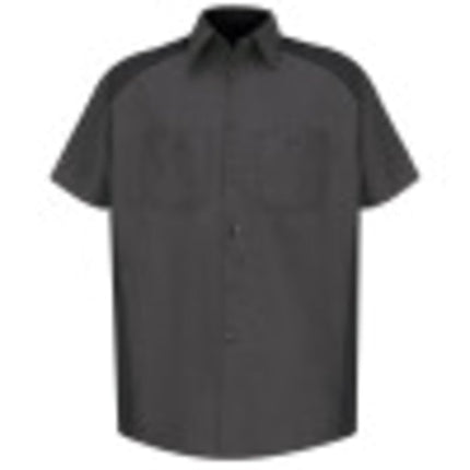 Red Kap Men's Motorsports Shirt, Short Sleeve, Cha