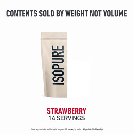 Isopure Protein Powder, Natural Strawberry, 1 Pound
