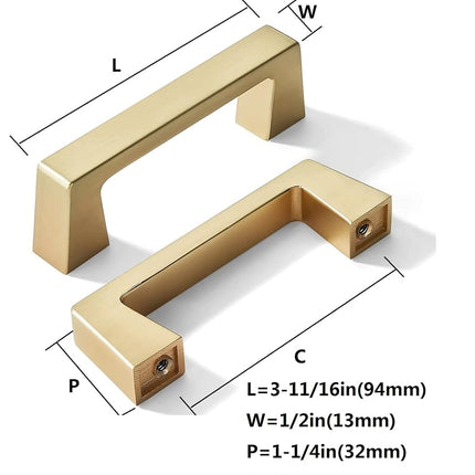 khtumeware 6 Pack 3 Inch(76mm) Kitchen Cabinet Handles Brushed Gold,Brushed Brass Cabinet Pulls Kitchen Cabinet Hardware, Furniture Pulls for Bathroom Cupboard Drawer Handles Dresser Pulls
