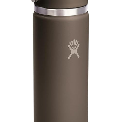 Hydro Flask Water Bottle - Insulated Stainless Steel - Wide Mouth Flex Straw Lid, Non Spill, Leakproof and Refillable in 24 Oz Sandpiper
