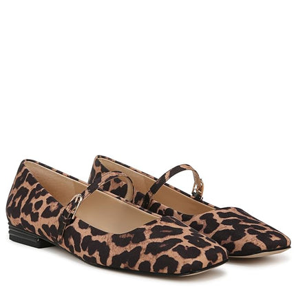 Franco Sarto Women's Tinsley Mary Jane Flat, Leopard Print Fabric, 9 Wide