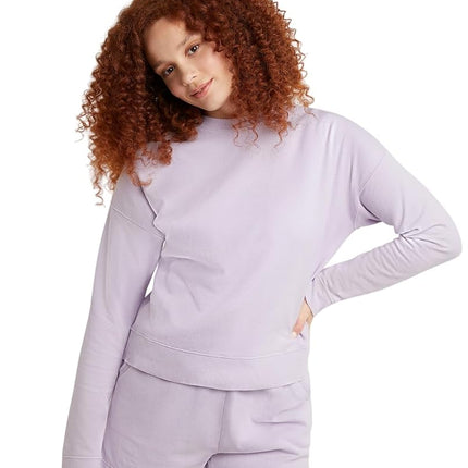 Hanes Originals Sweatshirt Teint en Pièce pour Femme, Pull Polaire pour Femme, Lavande du Futur, XXL