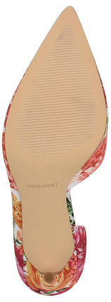 Nine West Women's Folowe Pump, White Blooms Floral Multi 146, 6.5