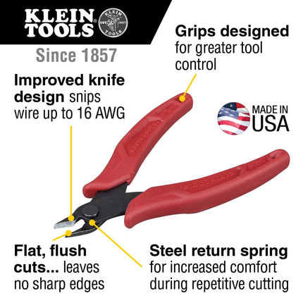Flush Cutter, Lightweight, 5-Inch Klein Tools D275-5, Red