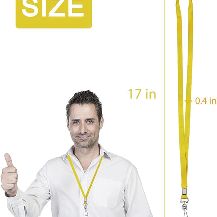 Bulk Lanyards Lanyards for ID Badges,Lanyards with Swivel Hook Clips for Name Tag Lanyard ID Holder (Yellow, 100 packs)