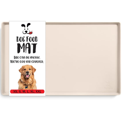 DogBuddy Dog Food Mat, Waterproof, Silicone, Vanil