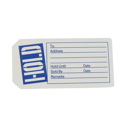 Blue/White Hold Slit Tags (2-3/8"W x 4-3/4"H ) - B