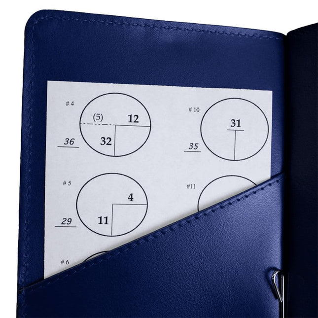 Porte-carte de score pliable en cuir Callaway Golf - Porte-carte de score de golf en cuir bleu marine
