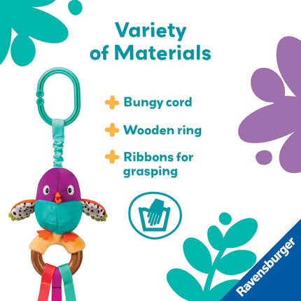 Ravensburger Play+ Shake & Chirp - Bird | Interactive Sound Toy | Engages Auditory & Tactile Exploration | Clip-On Design