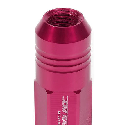 DNA MOTORING LN-ZTL-9020-15-PK 20Pcs Closed End Design M12 x 1.5 Aluminum Alloy Wheel Lug Nuts + Deep Drive Extension Adapter, 20mm OD/50mm Height (Pink)