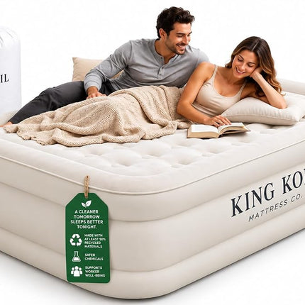 King Koil Luxury Air Mattress 20in Full Size Beige