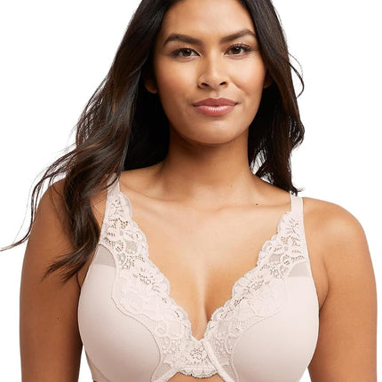 Bali Women's One Smooth U Lace Underwire Bra, Comfort Stretch Full-Coverage Convertible Bra, Sandshell, 38C