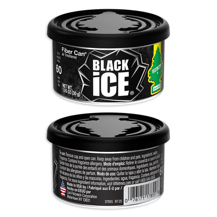 Little Trees Car Air Freshener. Fiber Can Provides a Long-Lasting Scent for Auto or Home. Adjustable Lid for Desired Strength. Black Ice, Air Fresheners (Pack of 4)