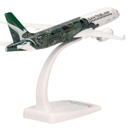 Herpa Snap-Fit Model Airplane QantasLink Airbus A220-300 - Flying Art Series/Minyma Kutjara Tjukurpa 1:200 Scale Miniature Collectible Model with Base Plastic