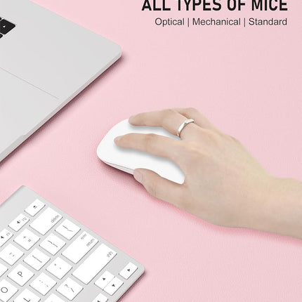 Niniubye Desk Pad, 48" x 17" PU Leather Non-Slip Desk Mat Large Mouse Pad for Desktop, Waterproof Laptop Computer Writing Mat for Office, Home, Work, Gaming, Light Pink