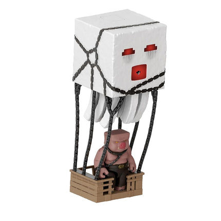 Mattel Minecraft Action Figure Set, Blast Attack Ghast with Lights, Sounds, Launcher & Projectile, Plus Piglin Warrior Inspired by the Movie, JFB69