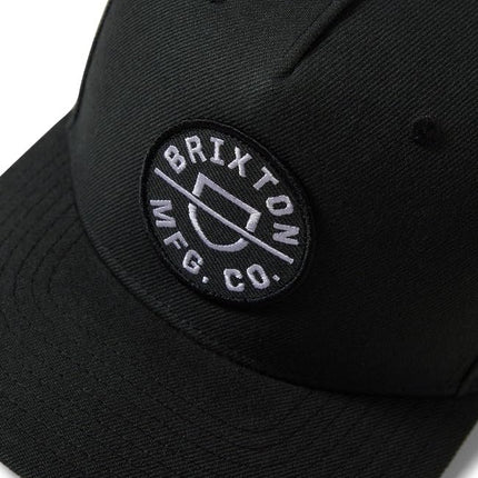 BRIXTON Unisex-Adult Crest C Mp Snbk Cap, Washed Black, One Size
