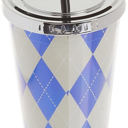 Spoontiques - Harry Potter Tumbler - Ravenclaw Foil Cup with Straw - 20 oz - Acrylic - Blue
