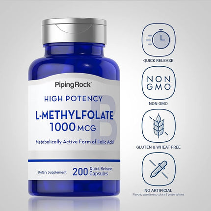 L-Methylfolate 1,000 mcg 200 Capsules