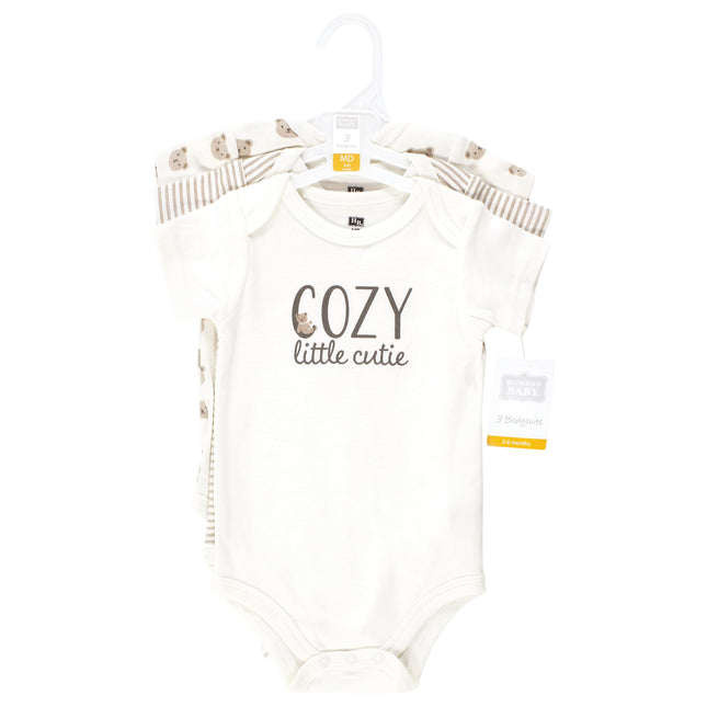 Hudson Baby Unisex Baby Cotton Bodysuits, Cozy Cutie, 12-18 Months