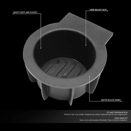 DNA MOTORING ZTL-Y-0046 Reemplazo de inserciones del portavasos de la consola central delantera, negro