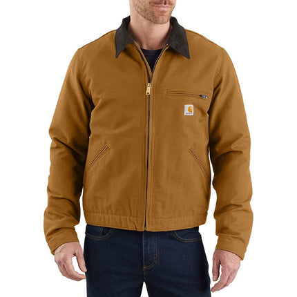 Carhartt Mens Duck Detroit Cotton Insulated Work Jacket, Carhartt Brown, M - Chest 38-40inches (97-102cm)
