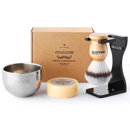 Anbbas 4IN1 Shaving Brush Set with Stand and Soap 