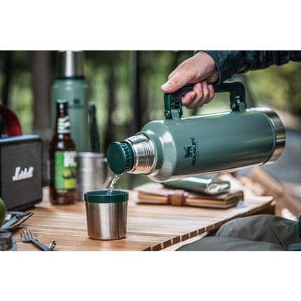 Stanley Classic Legendary Vacuum Bottle 2.0 qt | Wide Mouth with Leakproof Cup Lid | Keep Drinks Hot or Cold | Packable for Travel | Insulated Stainless Steel Thermal Bottle | BPA-Free | Black 2.0