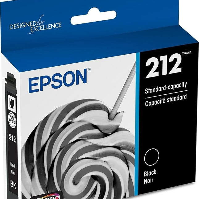 EPSON 212 Claria Ink Standard Capacity Black Cartridge (T212120-S) Works with Workforce WF-2830, WF-2850, Expression XP-4100, XP-4105