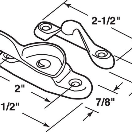PRIME-LINE F 2600 Window Lock, Brass