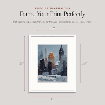 Americanflat 16x20 Polished Perspex Photo Frame 11x14 with Mount or 16x20 Without Mount Thin Frame for Wall Decor Streamline White
