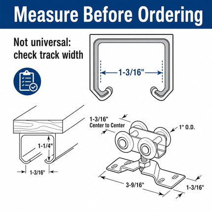 Prime-Line N 7410 Pocket Door Roller Assembly, 1 in. (Outside Diameter), Convex, Plastic Tires, Steel Bracket (Single Pack)