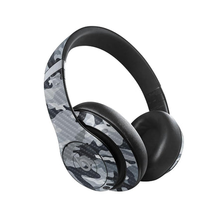 MightySkins Carbon Fiber Skin Compatible avec Beats Studio Pro - Camouflage gris | Finition en fibre de carbone texturée, protectrice et durable | Facile à appliquer