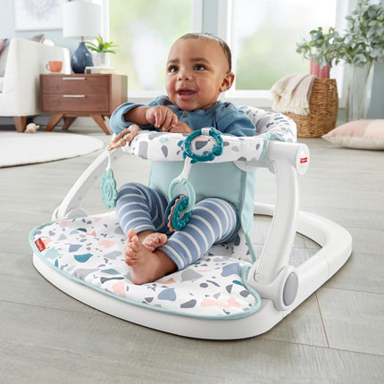 Fisher-Price Portable Baby Chair Sit-Me-Up Floor Seat with Removable Newborn Activity Toys & Pacific Pebble Machine Washable Pad