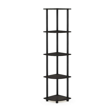 Furinno TURN-N-TUBE 5-Tier Corner Shelf, Bookcase, Espresso