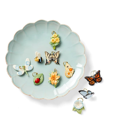 Lenox Butterfly Meadow 10-Piece Ornament Set, Porcelain, Multicolor, 0.45 LB