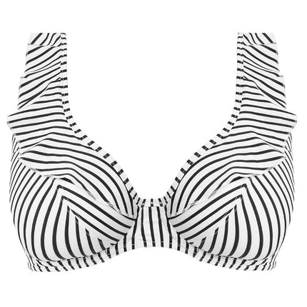 Freya Women's Jewel Cove High Apex Underwire Bikini Top with J Hook (7230), Stripe Black, 32E