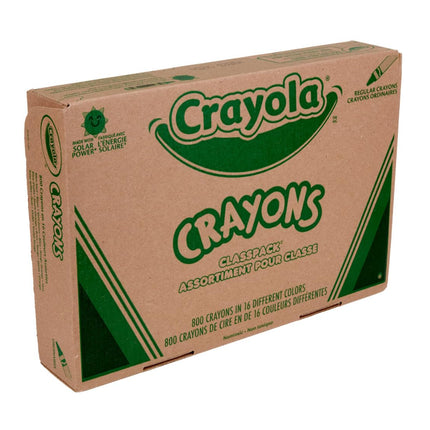 CRAYOLA Classpack, 800 Wax Crayons, 16 Assorted Colours, Bulk Pack for Schools and Classrooms, Art Supplies for Kids