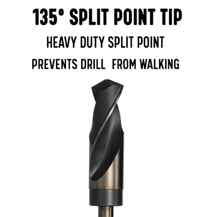 Drill America - KFDRSD3/8X15/32 15/32" Reduced Shank High Speed Steel Black & Gold KFD Drill Bit with 3/8" Shank, KFD Series