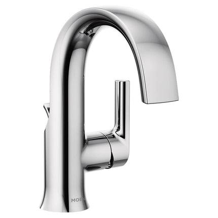 Robinet de salle de bain Moen S6910 Doux Collection à un levier, à grand arc et à jet laminaire, chrome