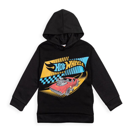 Hot Wheels Little Boys Pullover Hoodie Black 7-8