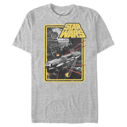 Camiseta de manga corta STAR WARS Big & Tall Space Flight Falcon para hombre, color negro, 3X-Large Big Tall