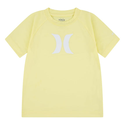 Hurley Boys' UPF 50+ Rash Guard Swim Shirt, Heavenly Yellow/Icon, Small